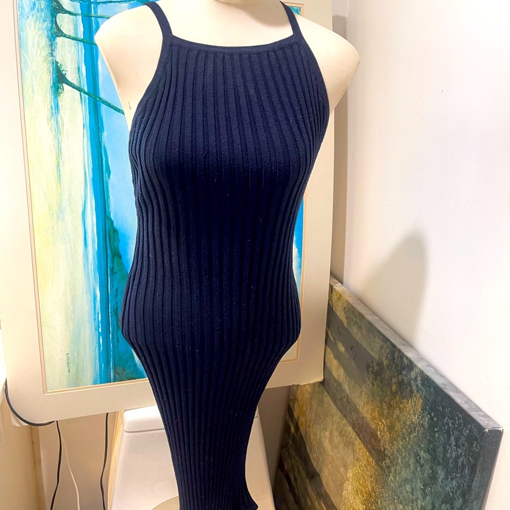 Navy blue sweater dress, size L